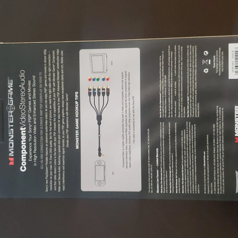 Monster Game Component Video Stereo Audio for PSP